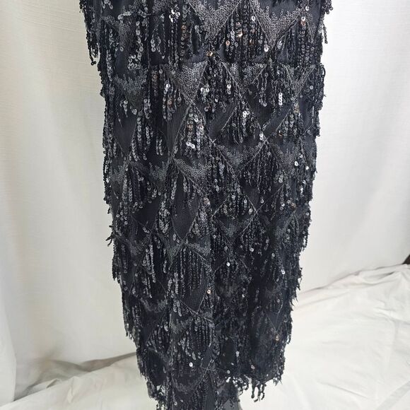 **SOLD** Black Sequin Fringe Party Dress Size XL - Picture 10 of 13